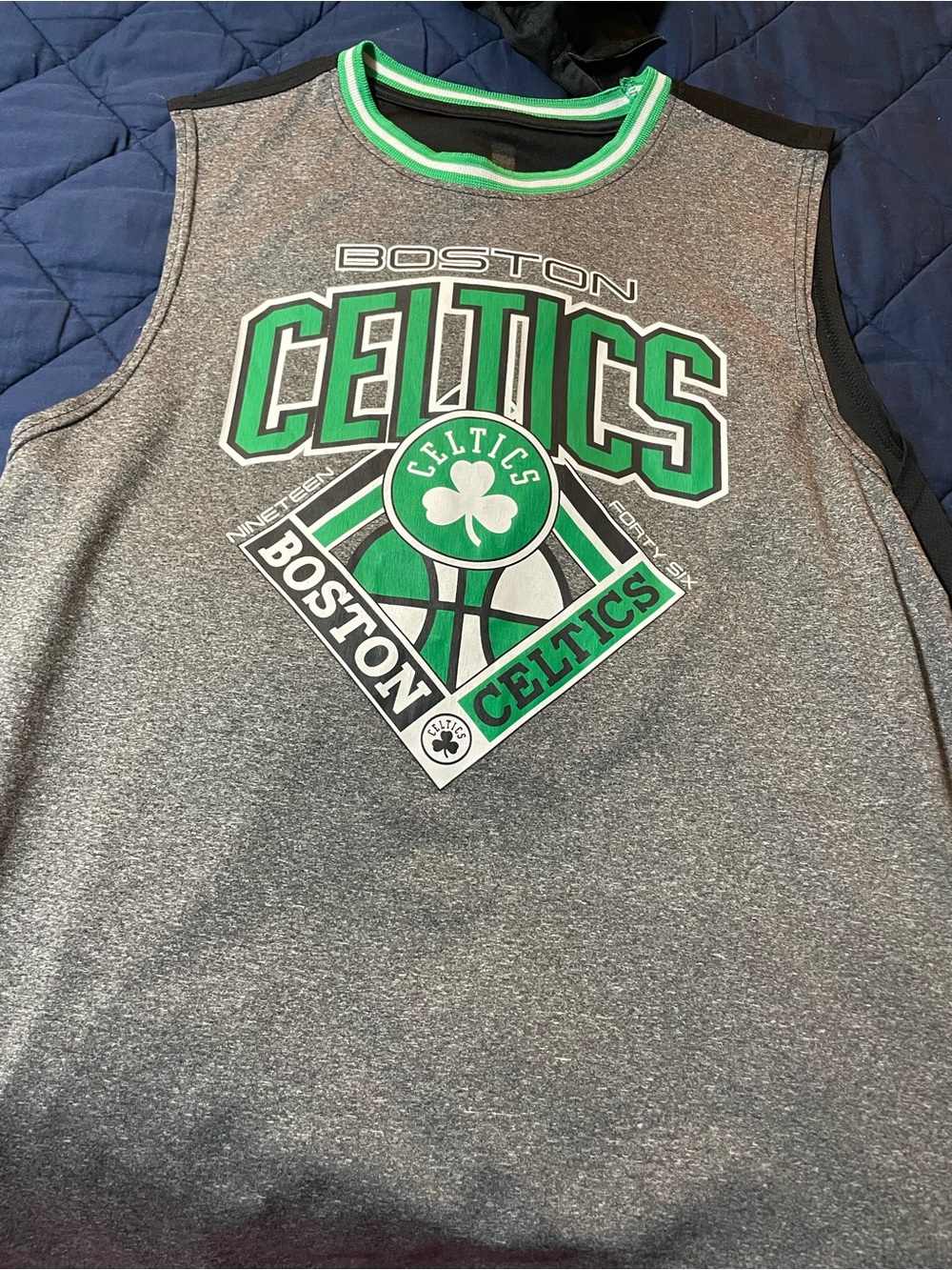 NBA Gray and Black Logo Sleeveless Top
